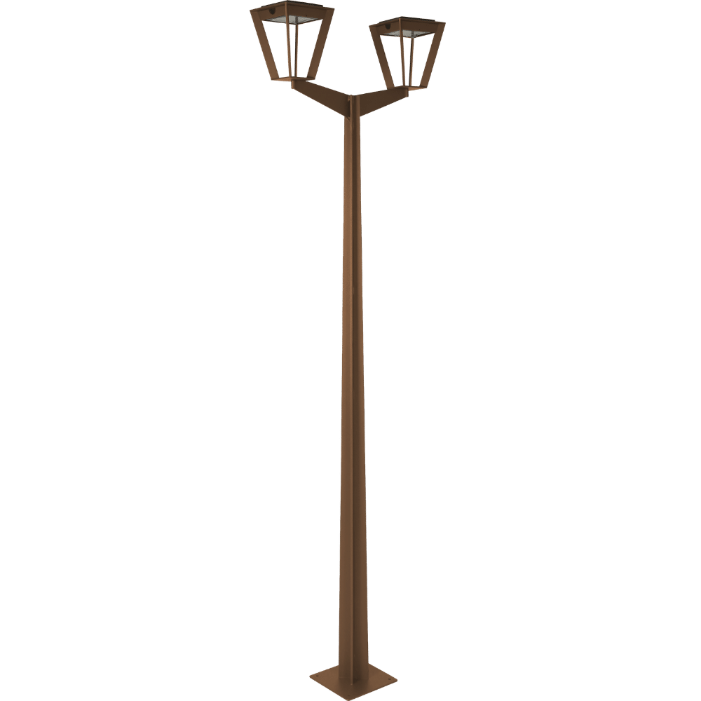 Lampadaire METRO Double Tête 2 x 500 Lumens 220 cm – Corten