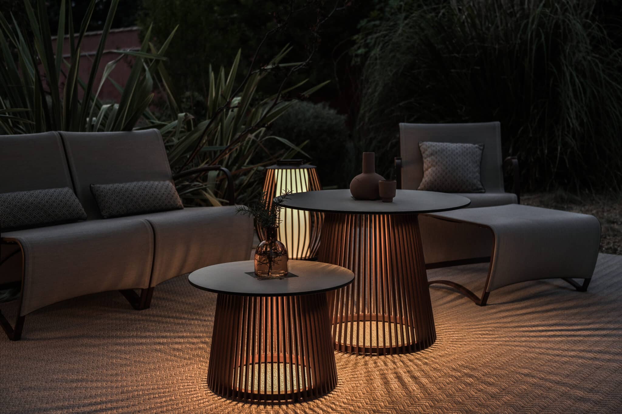 Table basse lumineuse HALO 50 cm – Couleur Corten – Image 4