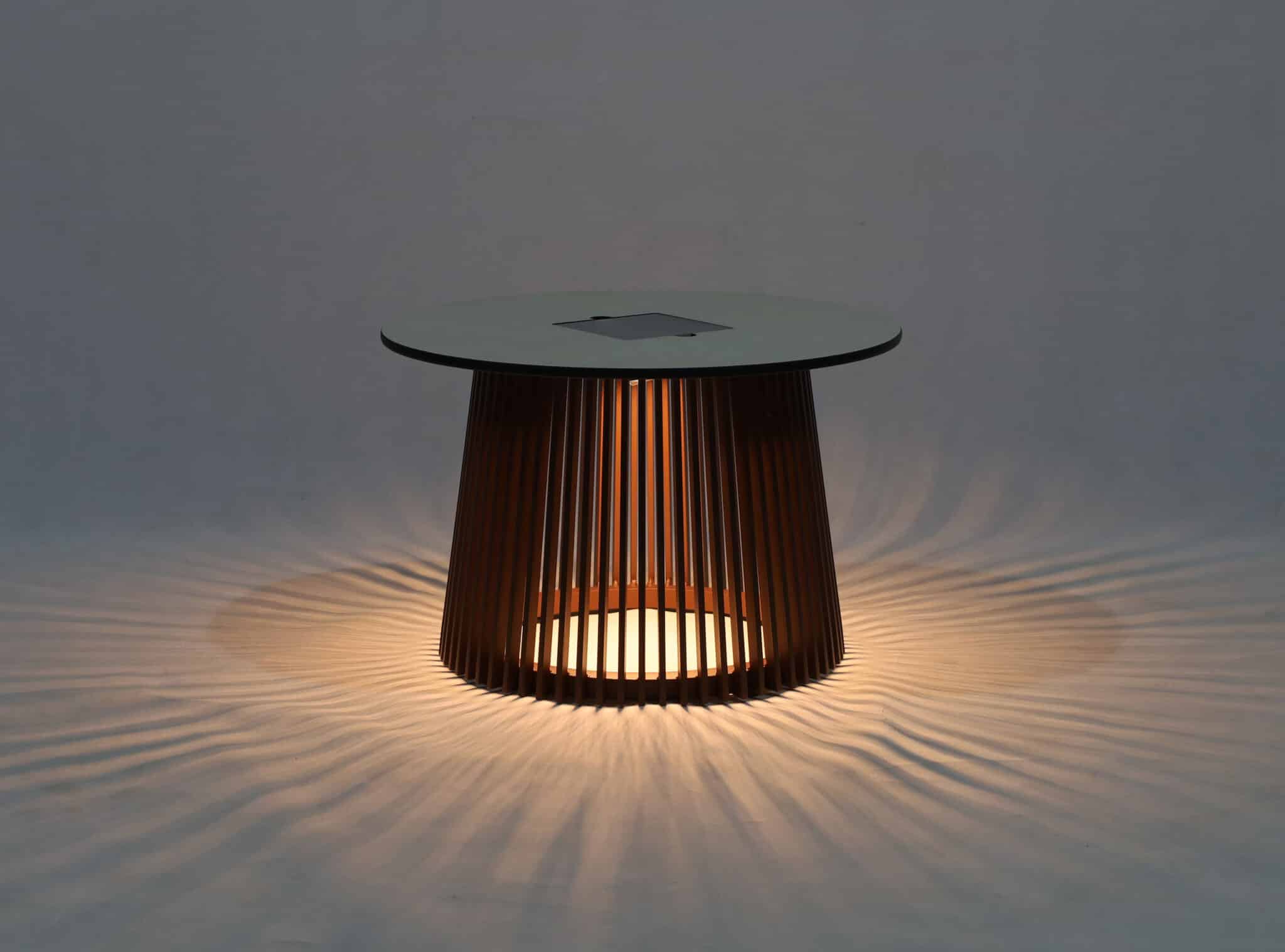 Table basse lumineuse HALO 50 cm – Couleur Corten – Image 3