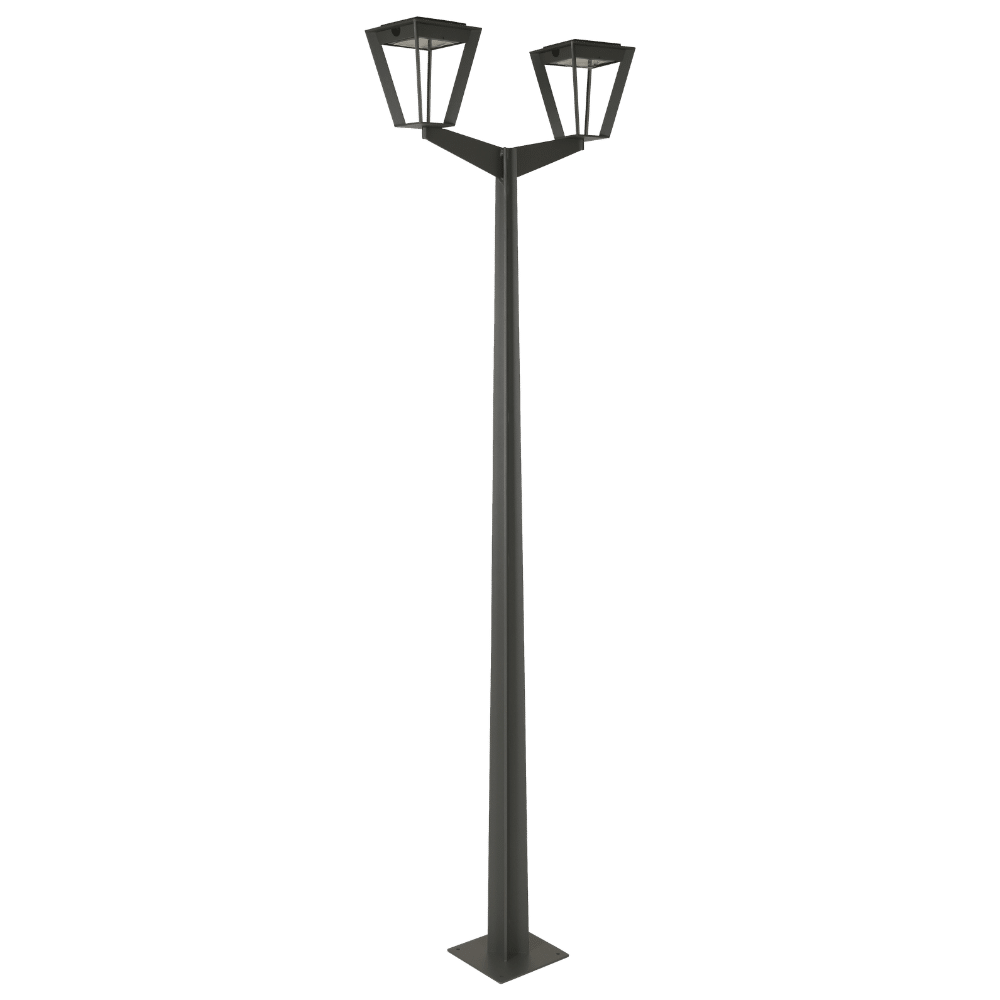 Lampadaire METRO double tête – Gris espace