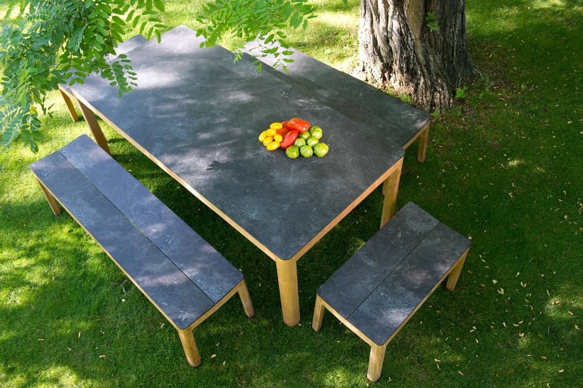Banc de table HPL TEKURA – 80 cm ardoise – Image 2