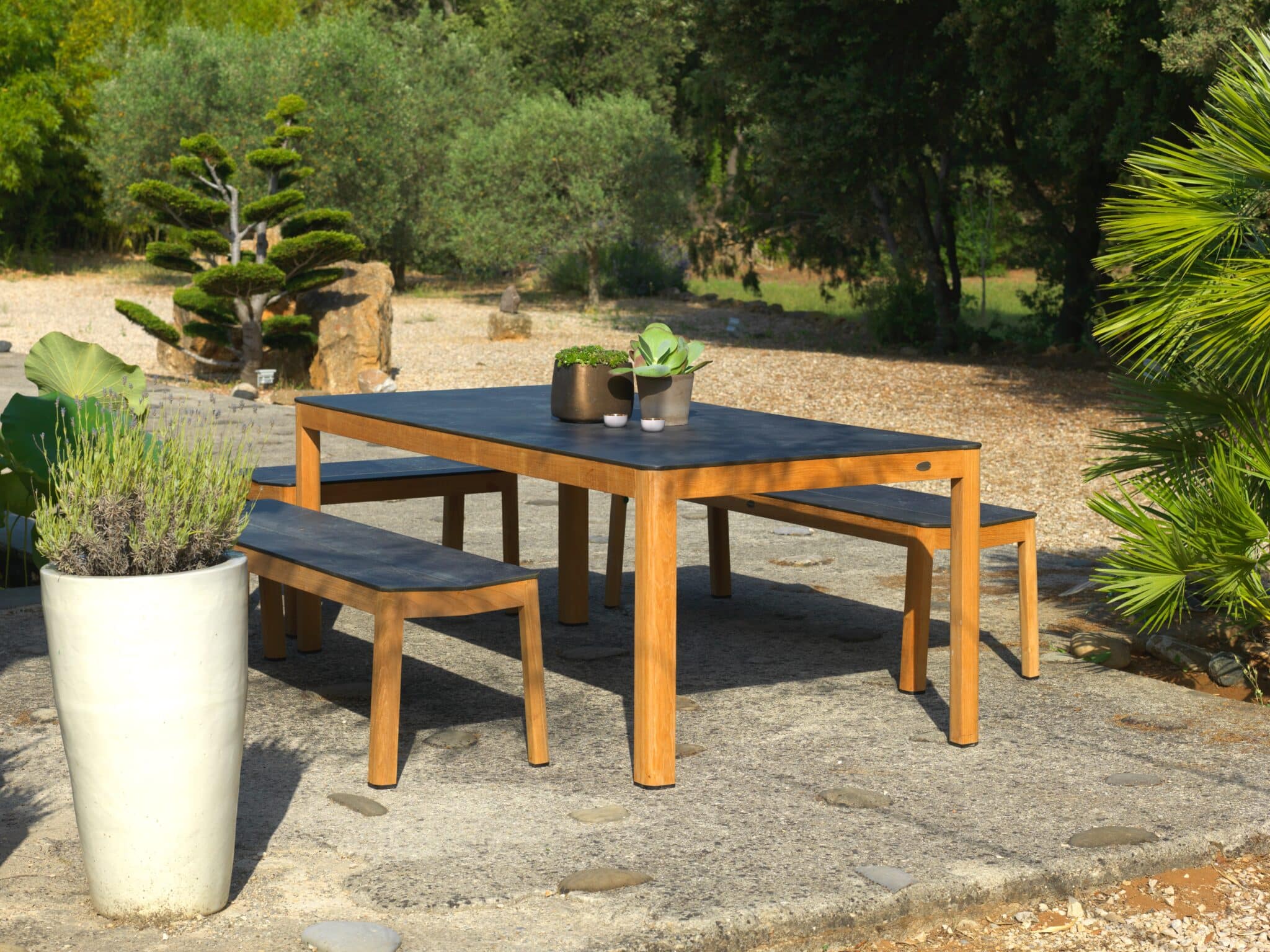 Banc de table HPL TEKURA – 160 cm ardoise – Image 4