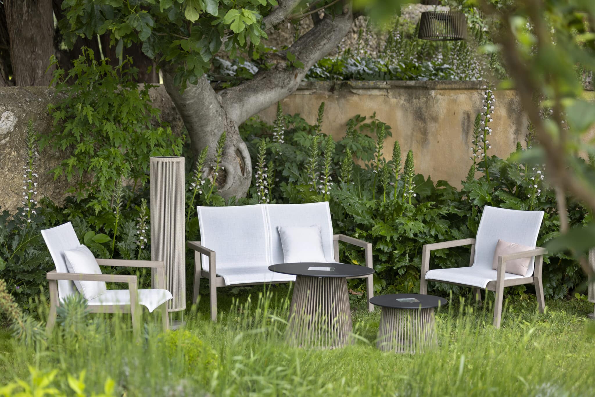 Canapé bas empilable 2 places COPENHAGUE – Batyline Eden blanc chiné – Image 4