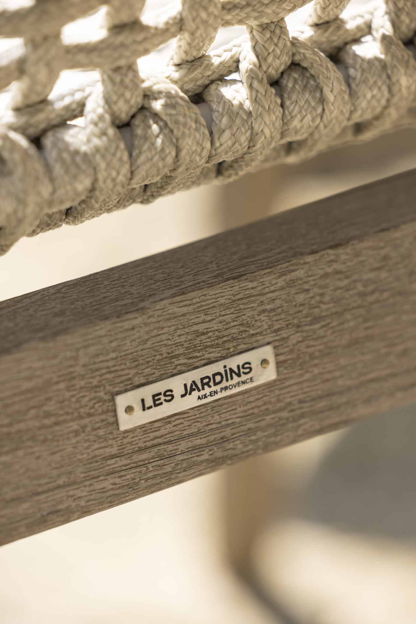 Fauteuil empilable tressé COPENHAGUE – Corde plate beige chiné – Image 6