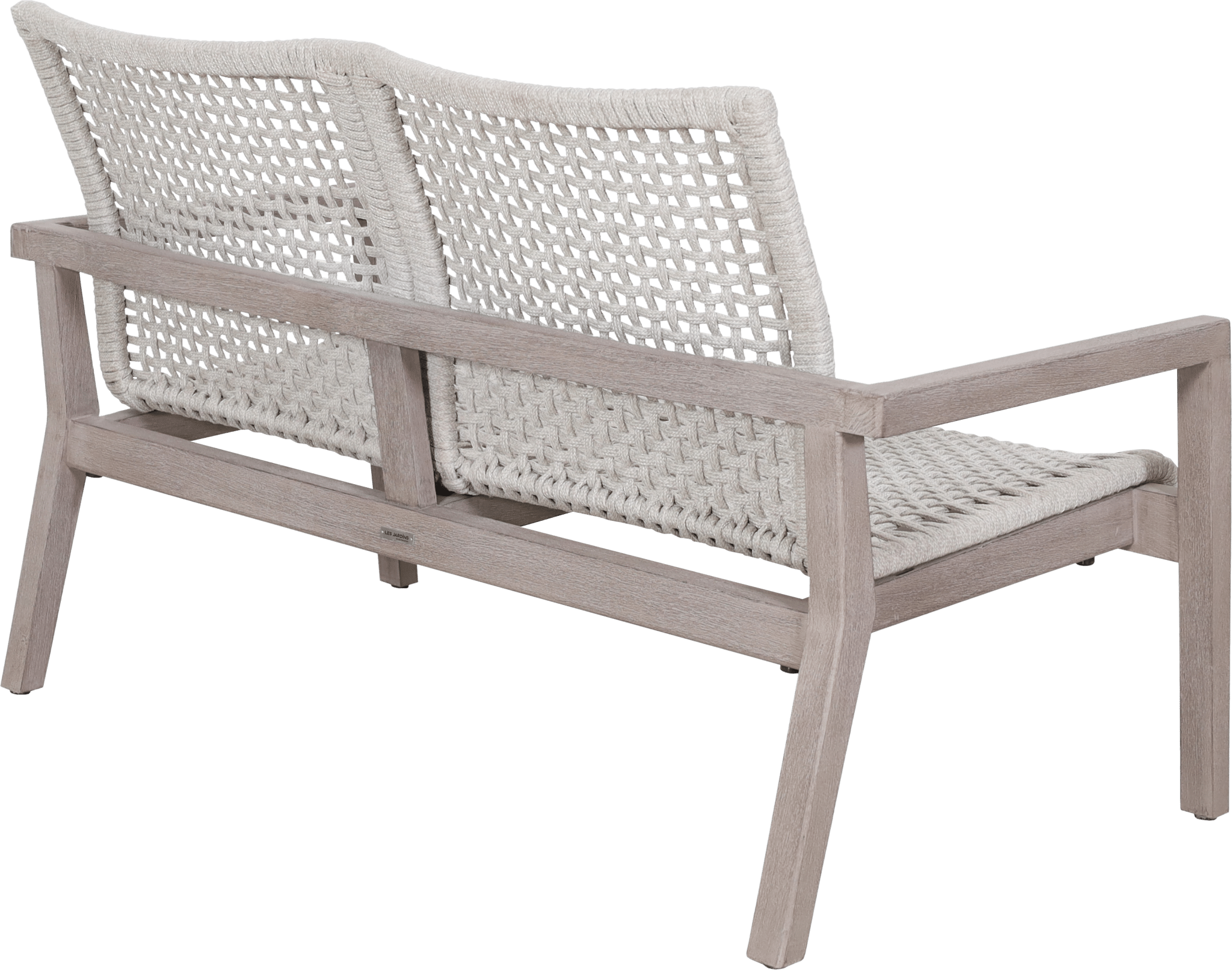 Canapé bas empilable tressé 2 places COPENHAGUE – Corde plate beige chiné – Image 5