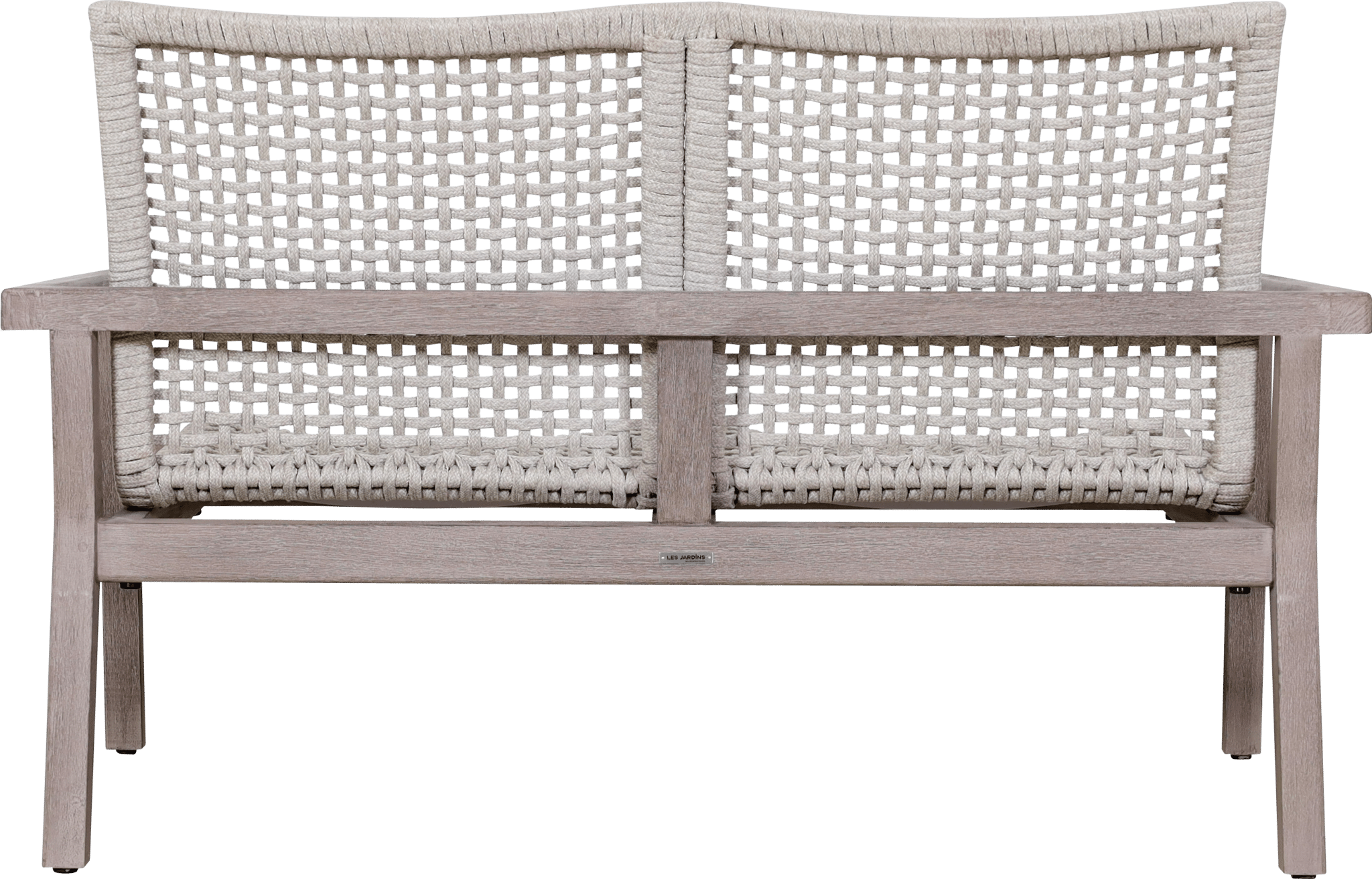 Canapé bas empilable tressé 2 places COPENHAGUE – Corde plate beige chiné – Image 6