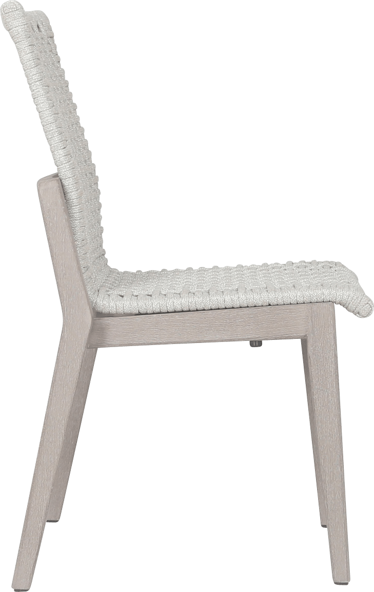 Chaise empilable tressée COPENHAGUE – Corde plate beige chiné – Image 4