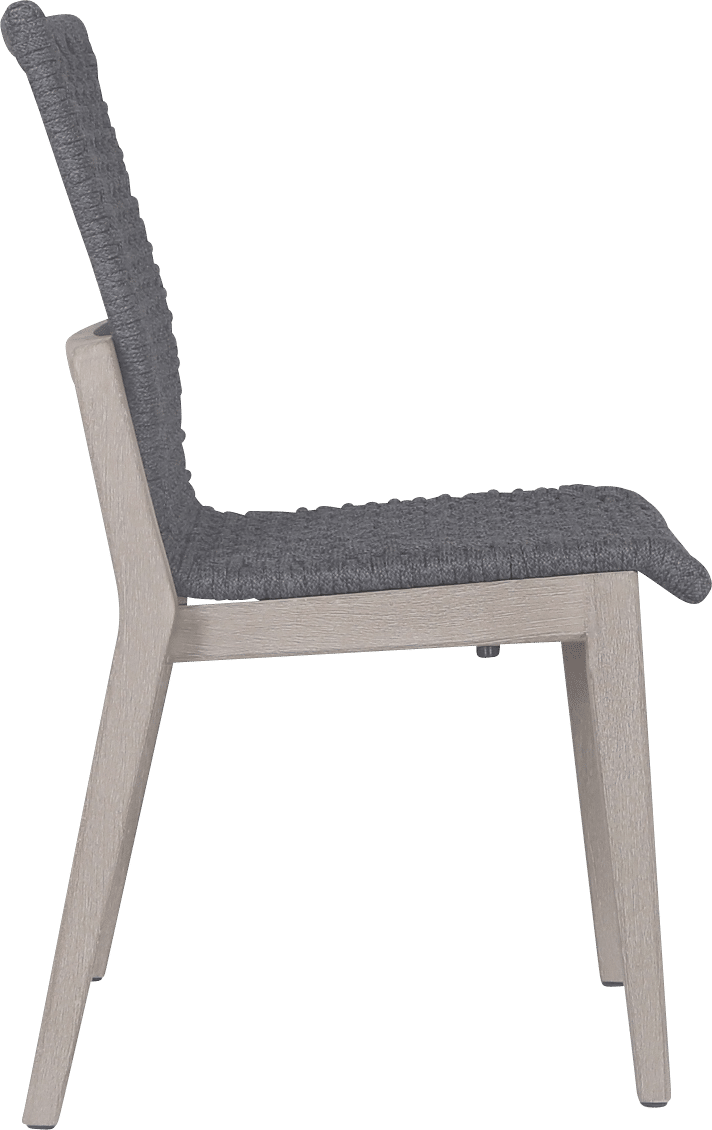 Chaise empilable tressée COPENHAGUE – Corde plate graphite – Image 2