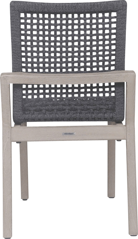 Chaise empilable tressée COPENHAGUE – Corde plate graphite – Image 3