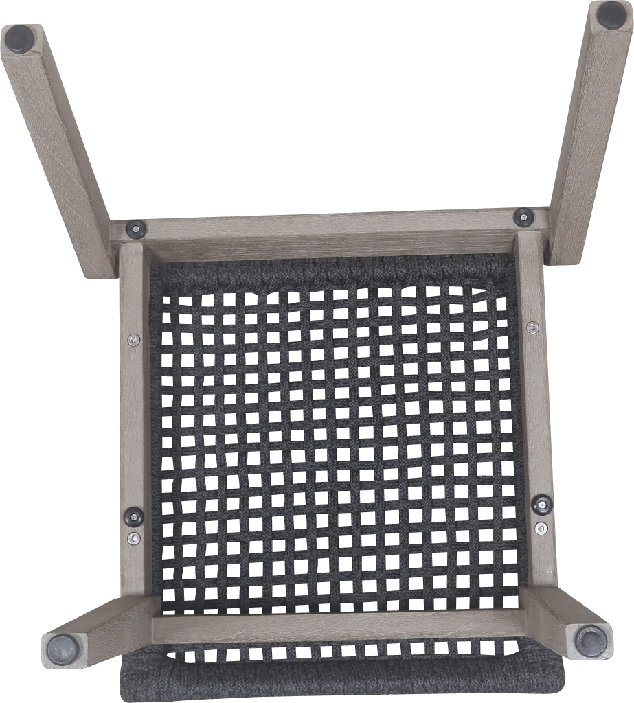 Chaise empilable tressée COPENHAGUE – Corde plate graphite – Image 4