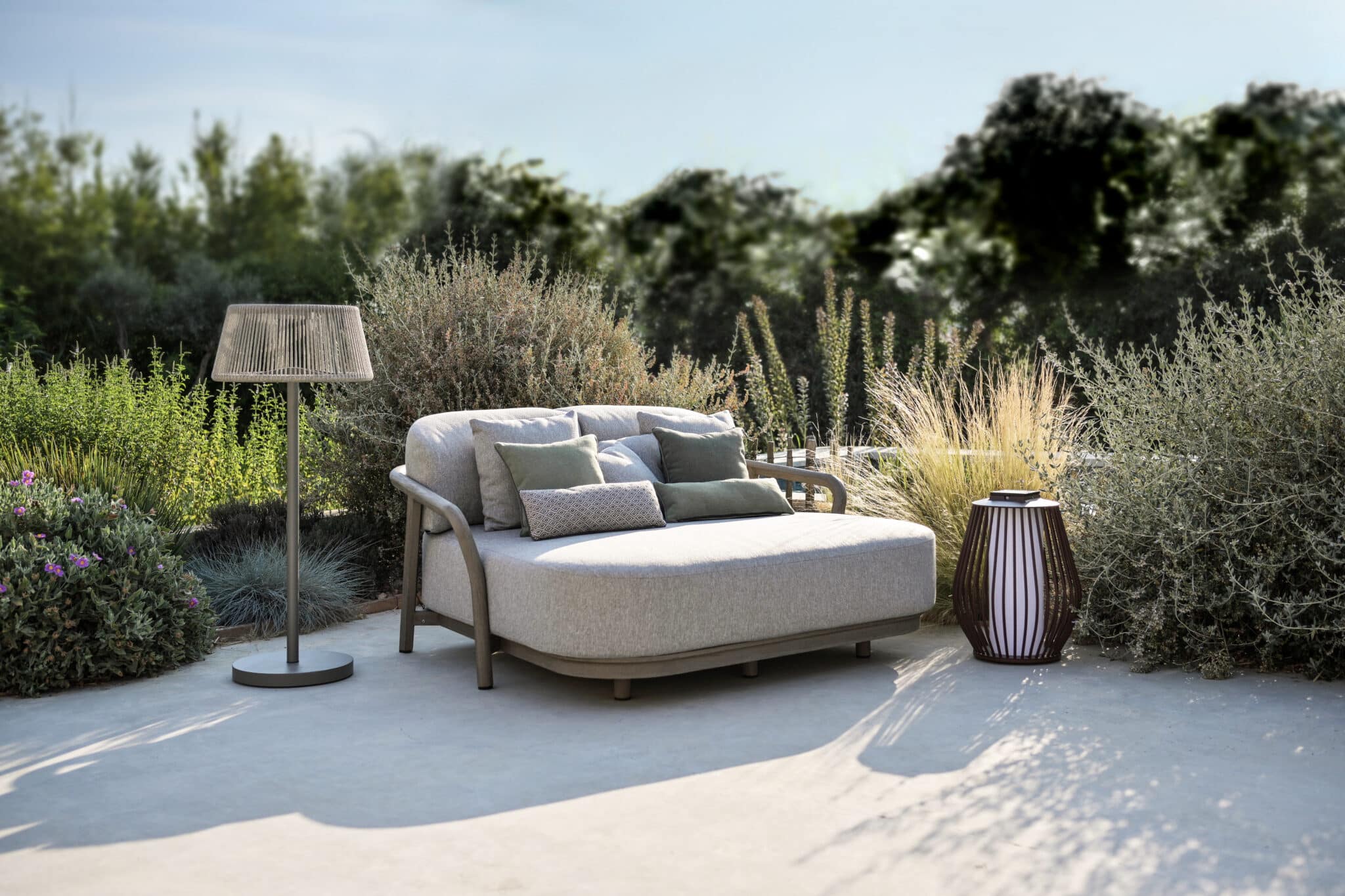 Daybed jardin Chester avec coussins – Taupe chiné – Image 3