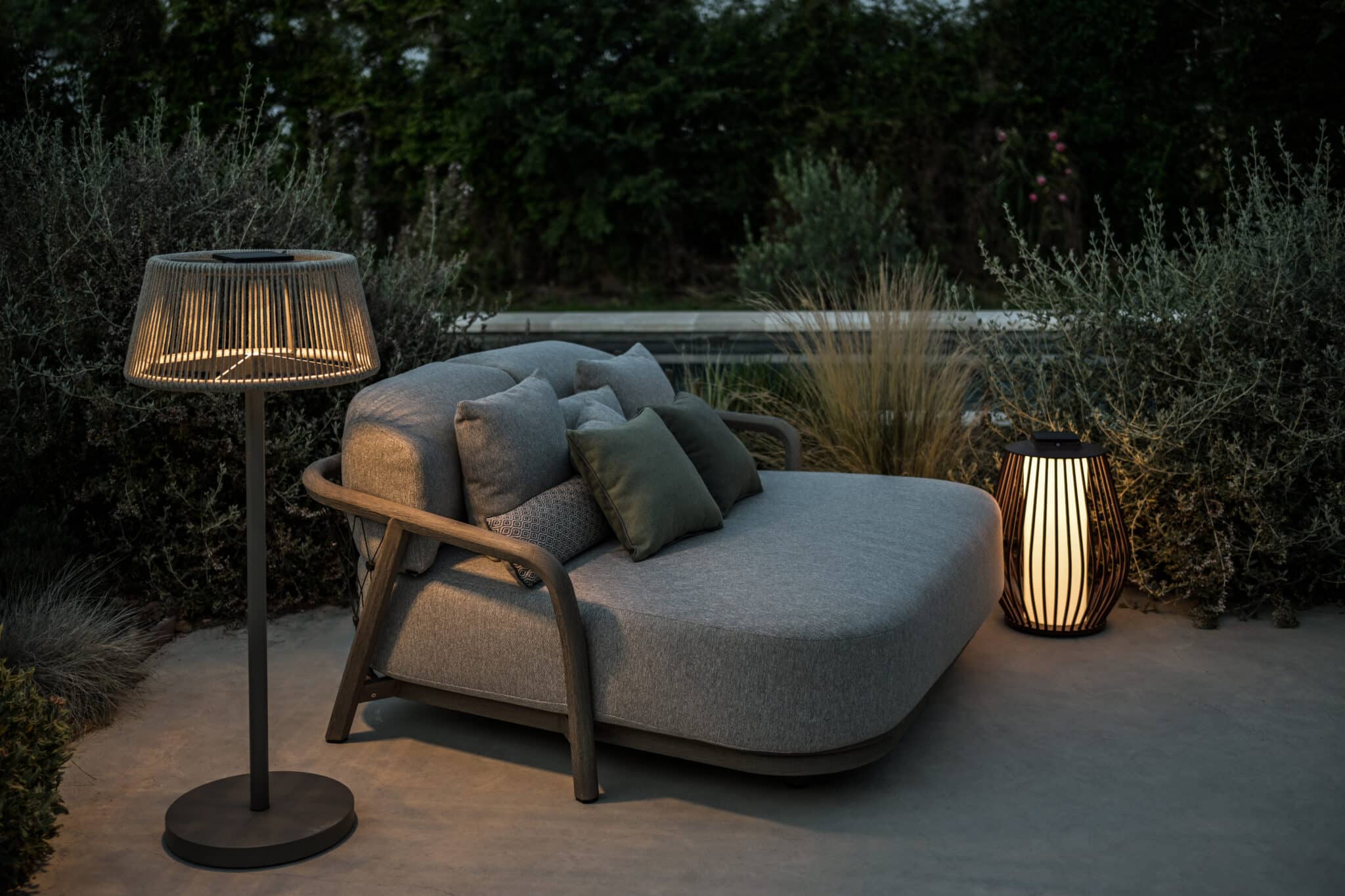 Daybed jardin Chester avec coussins – Taupe chiné – Image 2