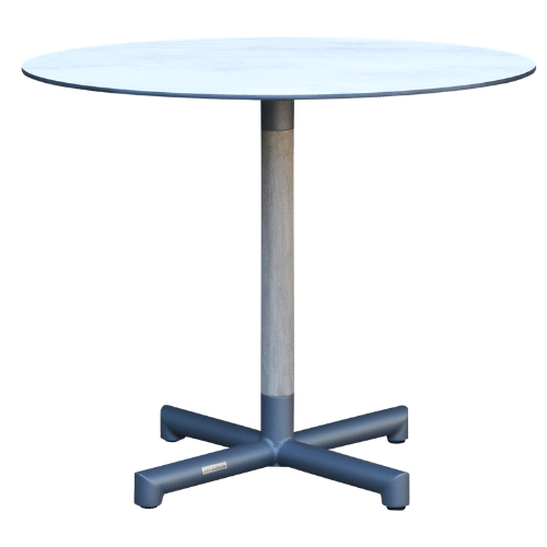 pied de table BASTINGAGE aluminium gris espace teck massif