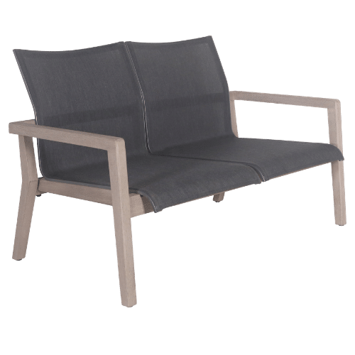 canapé bas empilable 2 places COPENHAGUE toile tissée graphite