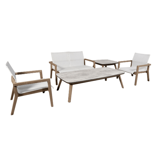 canapé bas empilable 2 places COPENHAGUE Batyline Eden blanc chiné