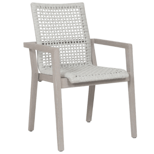 fauteuil empilable tressé COPENHAGUE corde plate beige chiné