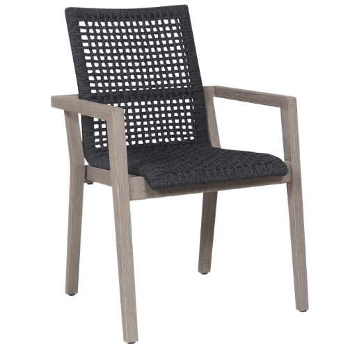 fauteuil empilable tressé COPENHAGUE corde plate graphite