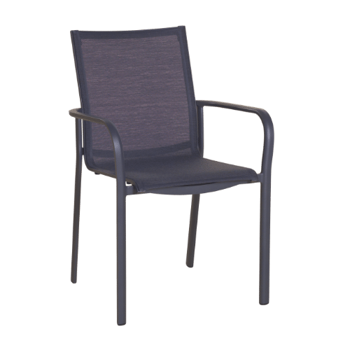 Fauteuil haut dossier empilable KOTON – gris espace grafito