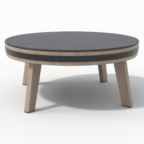 table basse BARREL céramique gris anthracite
