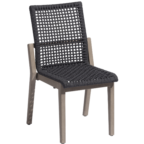 chaise empilable tressée COPENHAGUE corde plate graphite