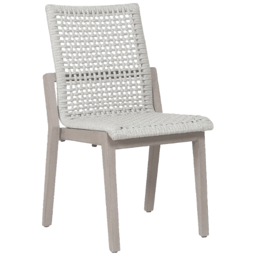 chaise empilable tressée COPENHAGUE corde plate beige chiné