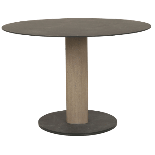 table bistro COPENHAGUE 110 HPL ardoise teck Duratek