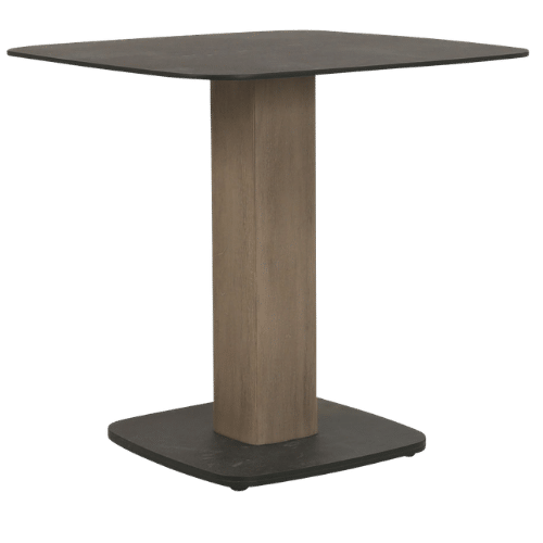 table bistro COPENHAGUE 80x80 HPL ardoise teck Duratek