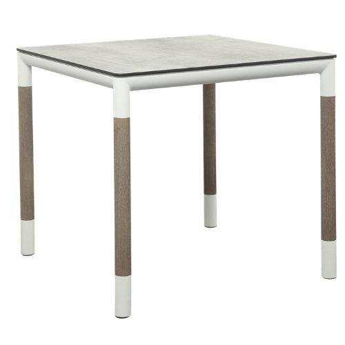 table bistro BASTINGAGE 80x80 beton cire blanc