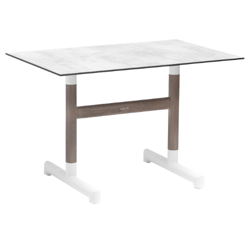 pied table BASTINGAGE double bistro blanc