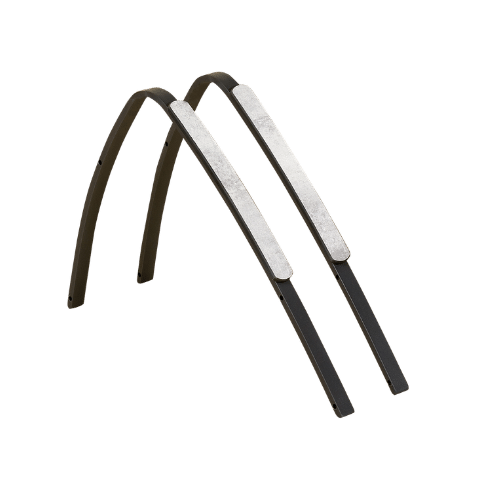 jeu d’accoudoirs JET STREAM aluminium gris espace HPL béton ciré
