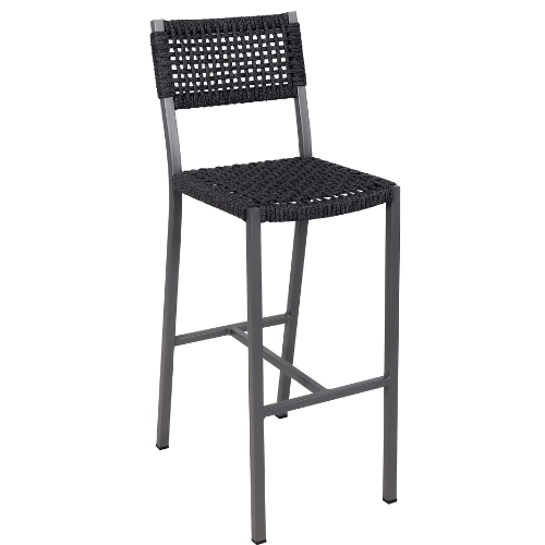 Tabouret tressé RANCHO – gris espace grafito