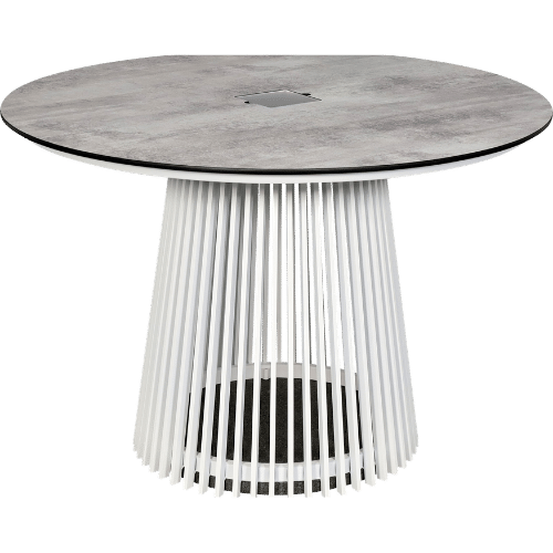 Table de repas HALO – Blanc Ø110 cm – Image 2
