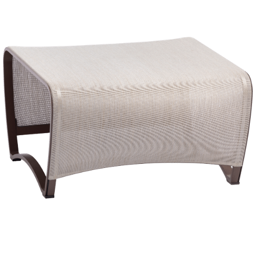 repose-pieds JET STREAM aluminium corten toile moka chiné