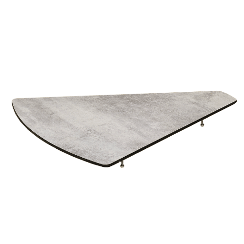 tablette d’angle JET STREAM aluminium gris espace HPL béton ciré