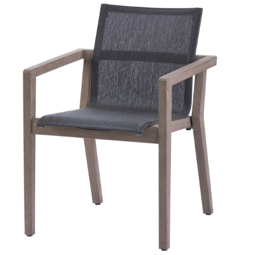 fauteuil empilable COPENHAGUE toile tissée graphite