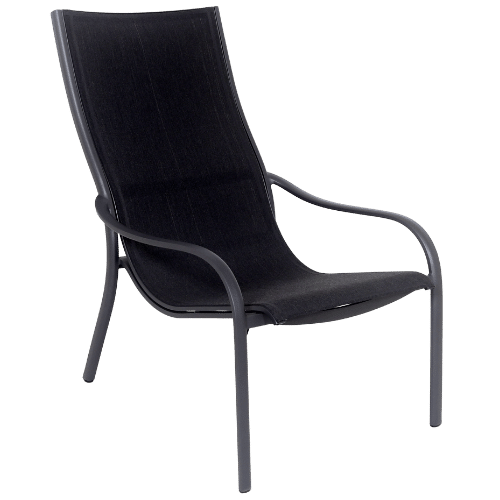 Fauteuil lounge empilable KOTON – gris espace grafito