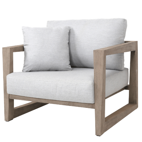 fauteuil club SKAAL teck Duratek gris clair