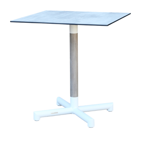 pied de table BASTINGAGE aluminium blanc teck massif