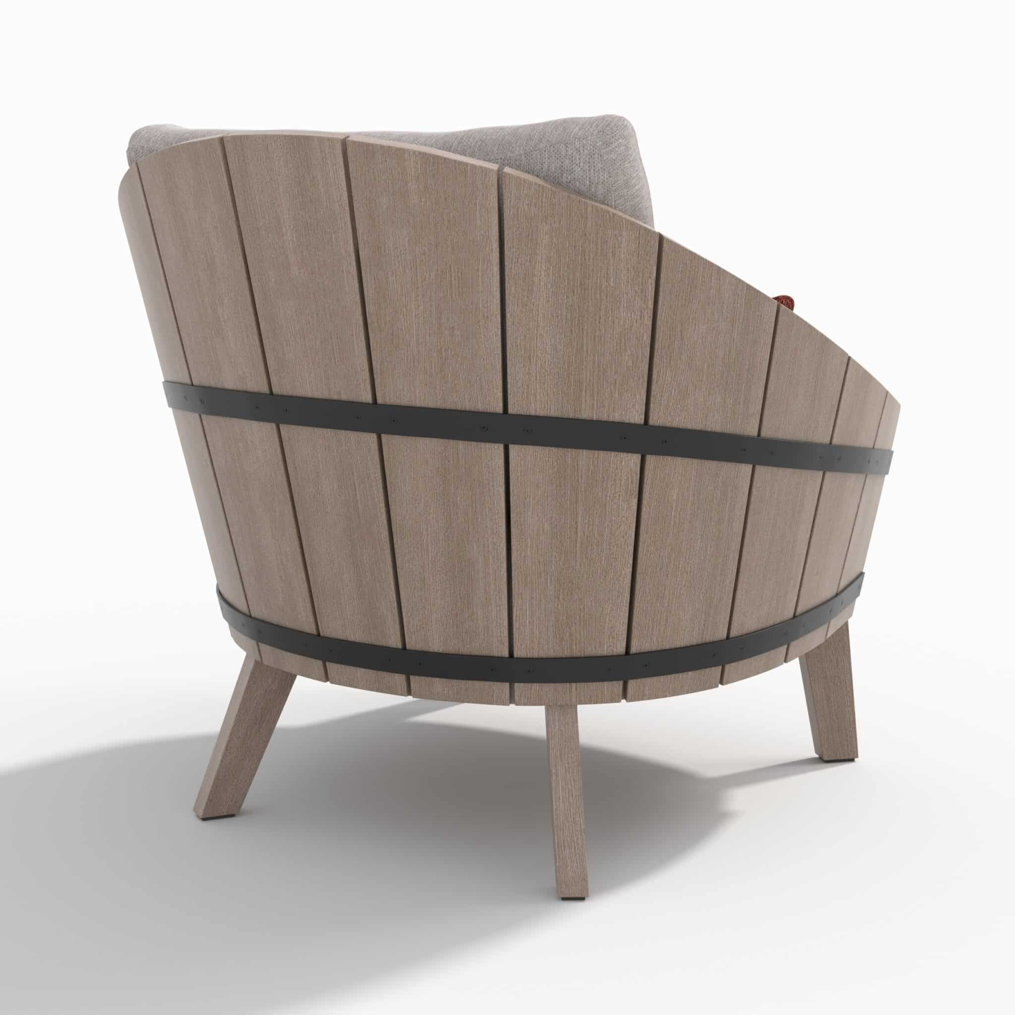 Fauteuil club BARREL – Ateja Bay gris chiné – Image 7