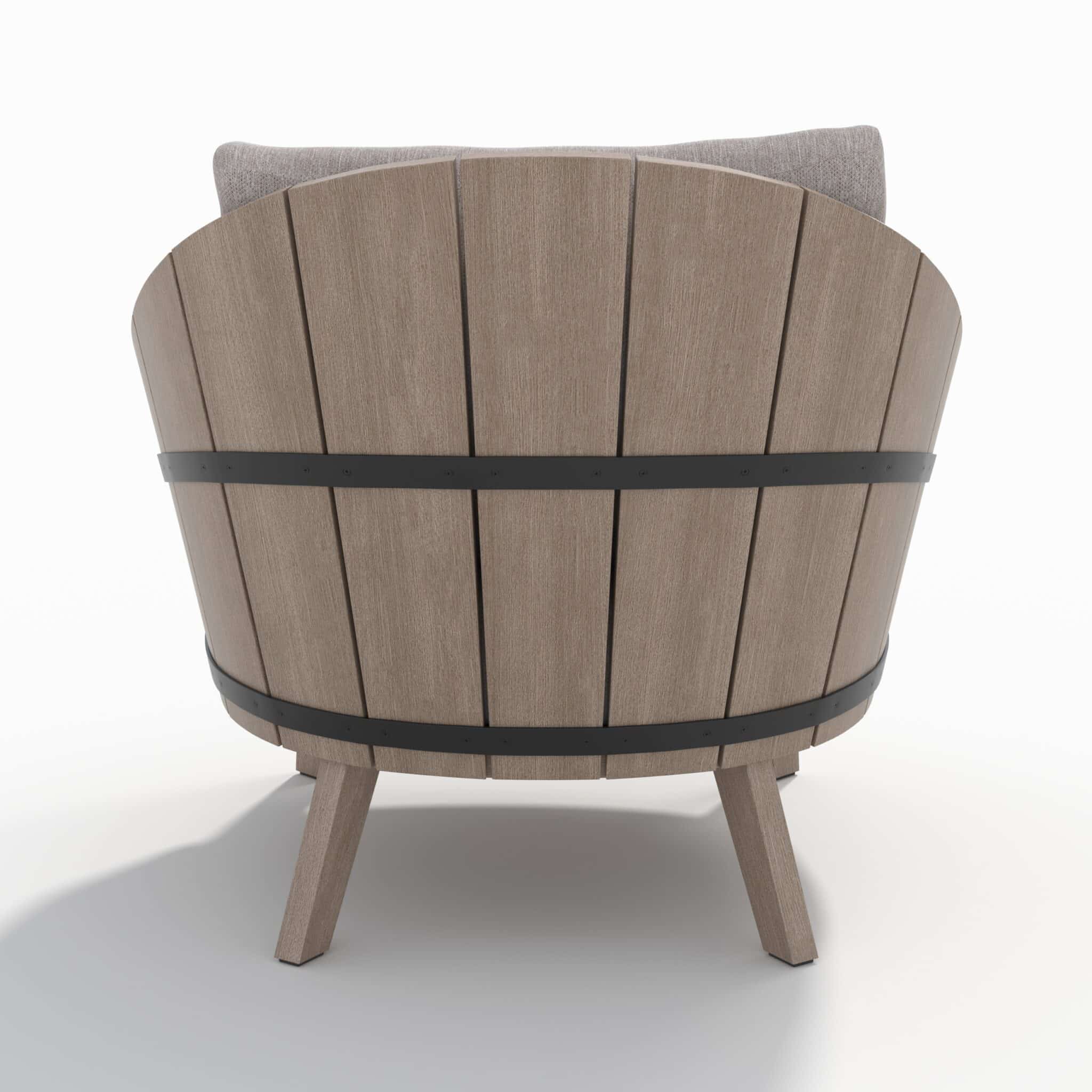Fauteuil club BARREL – Ateja Bay gris chiné – Image 8