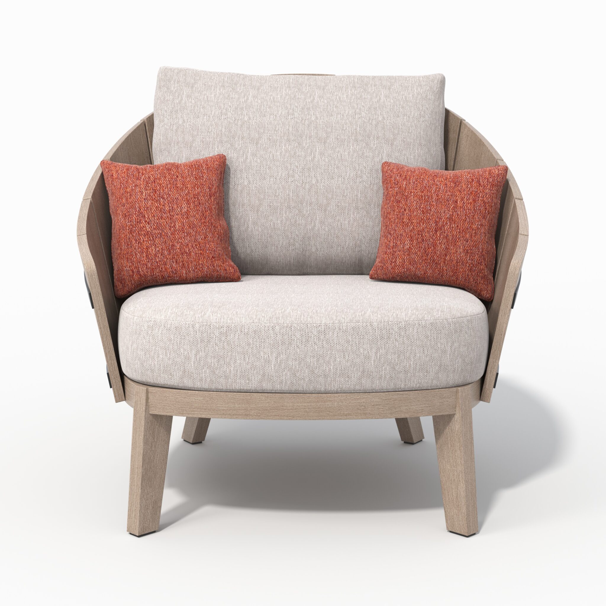 Fauteuil club BARREL – Ateja Bay gris chiné – Image 9