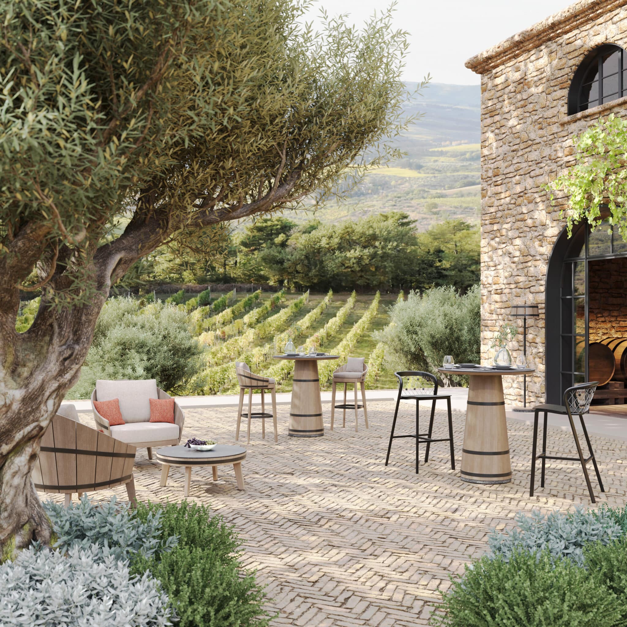 Table basse BARREL Ø80 – céramique gris anthracite – Image 5