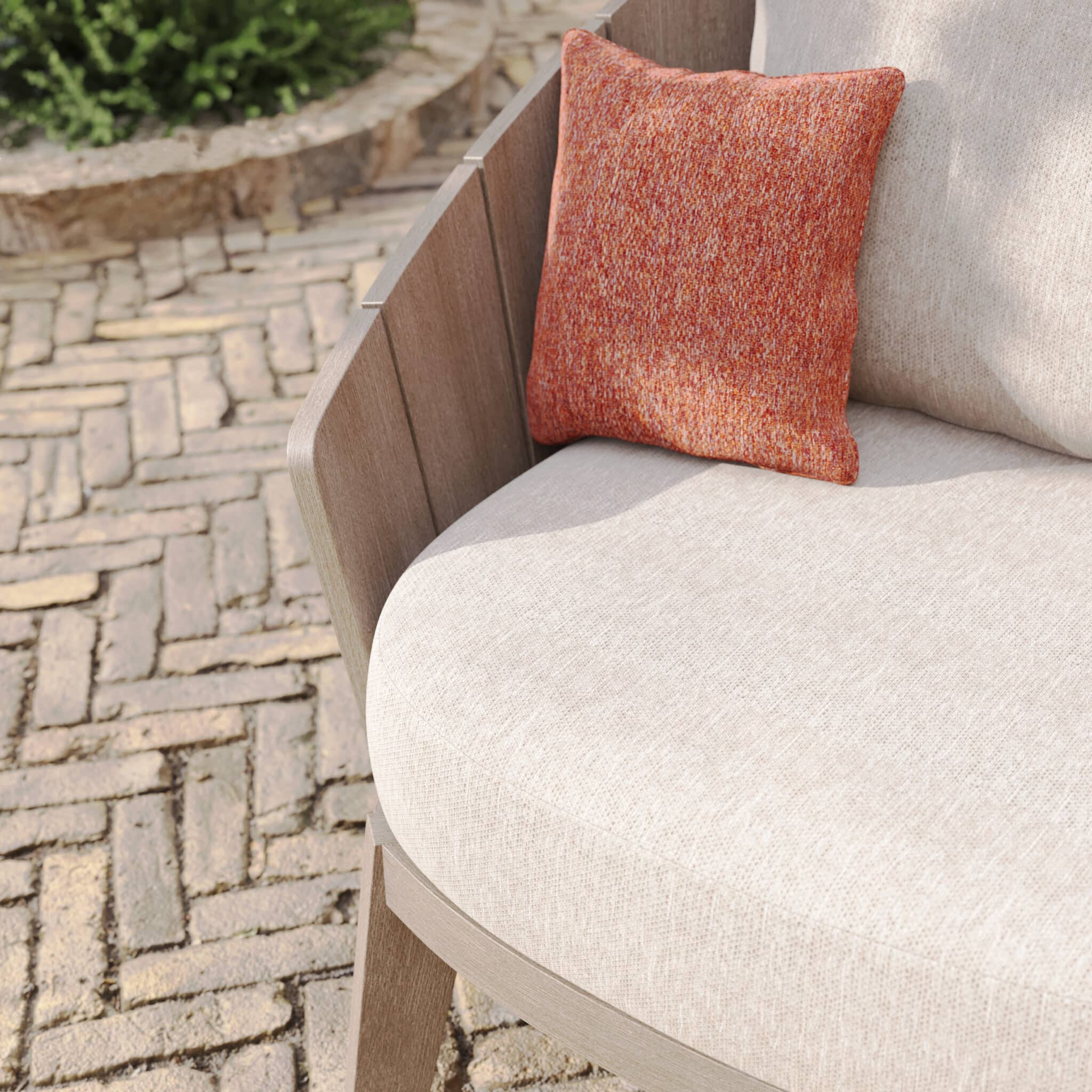 Fauteuil club BARREL – Ateja Bay gris chiné – Image 3