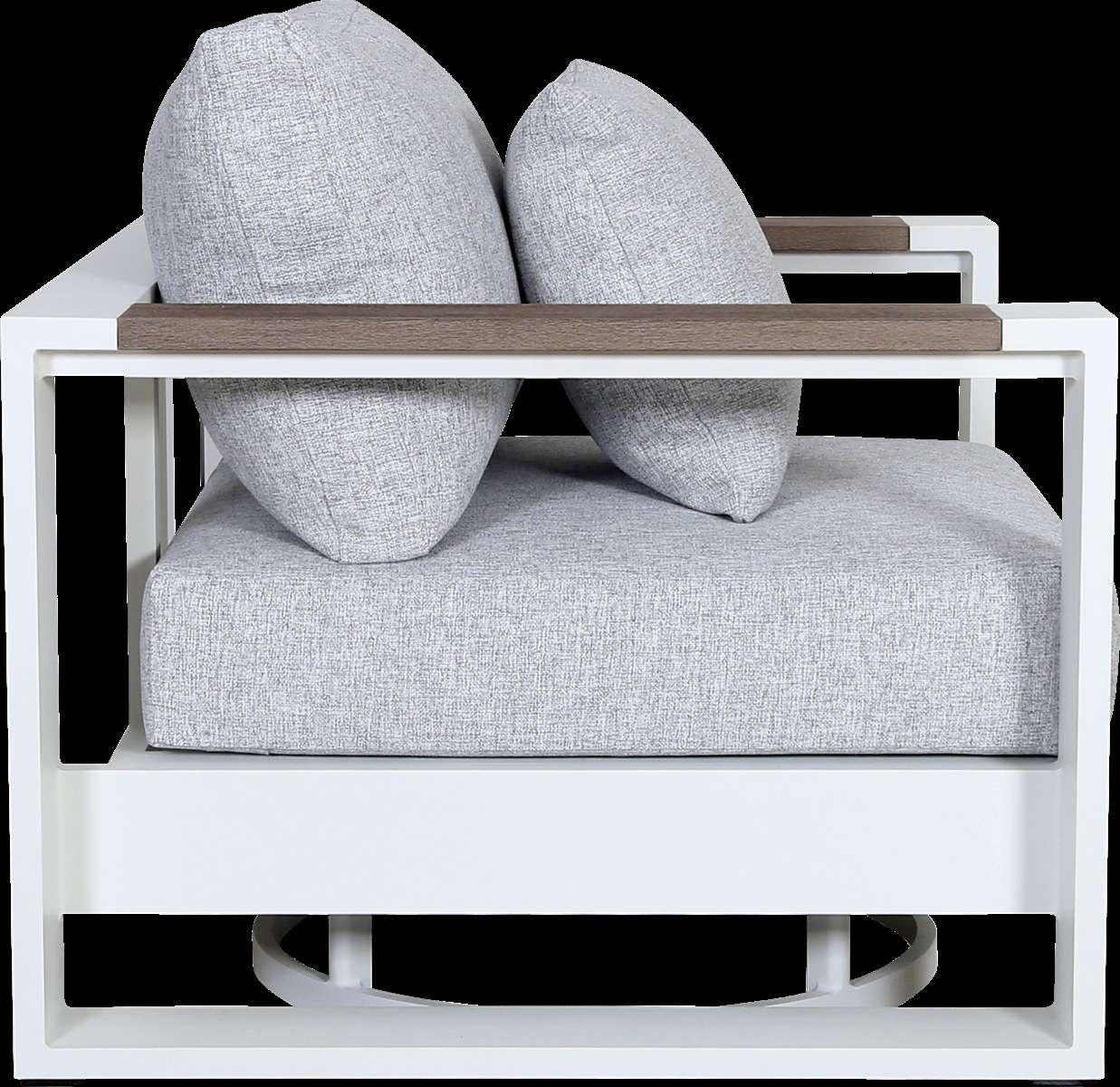 Fauteuil club RANCHO – blanc gris chiné – Image 2