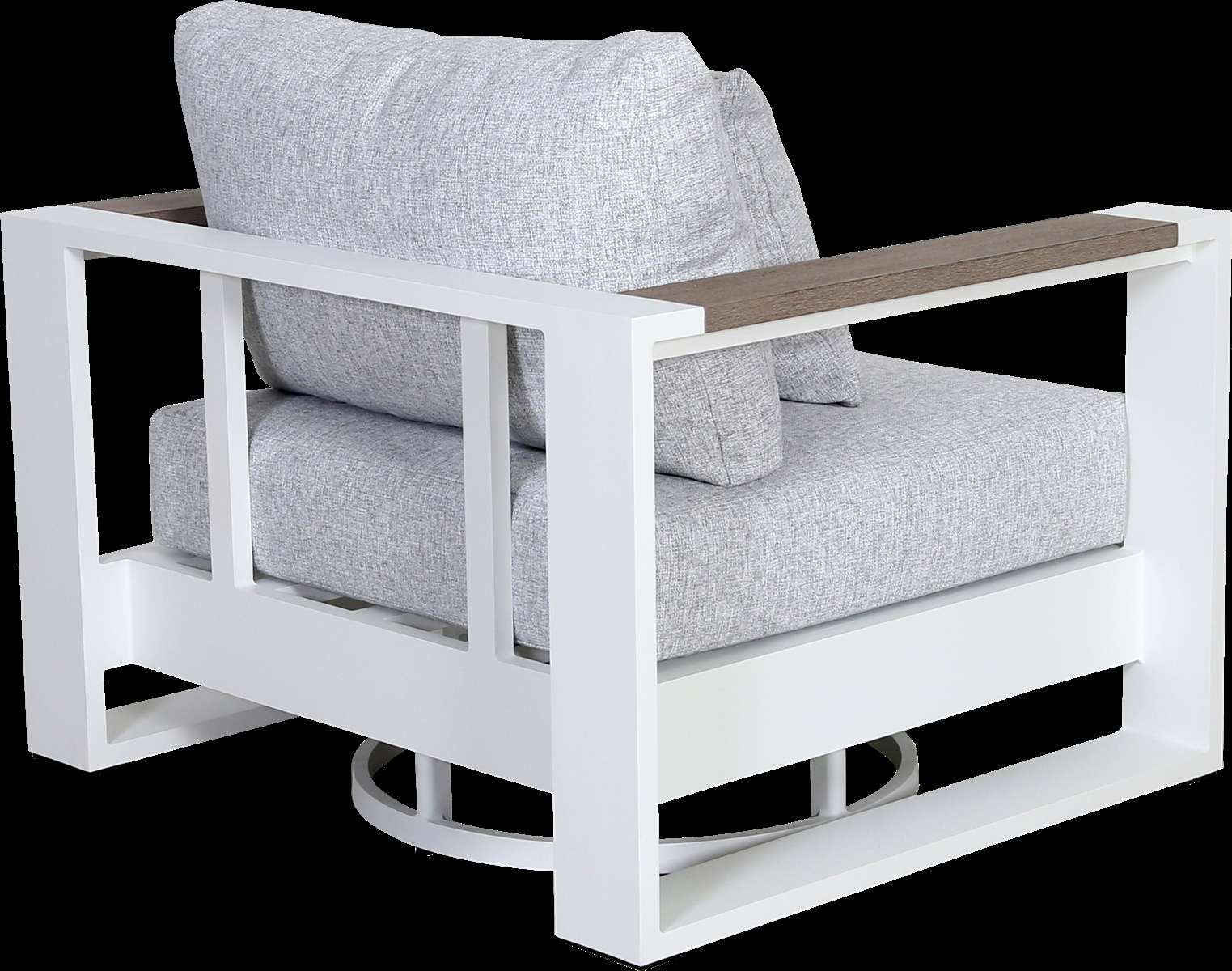 Fauteuil club RANCHO – blanc gris chiné – Image 3