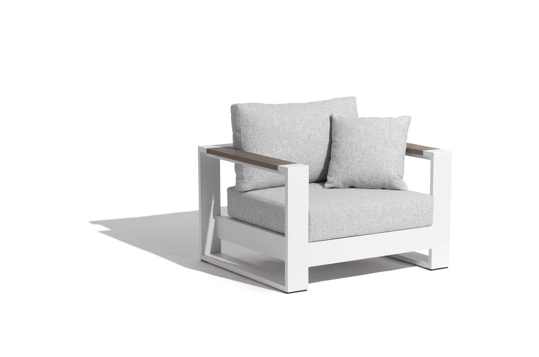 Fauteuil club RANCHO – blanc gris chiné – Image 5