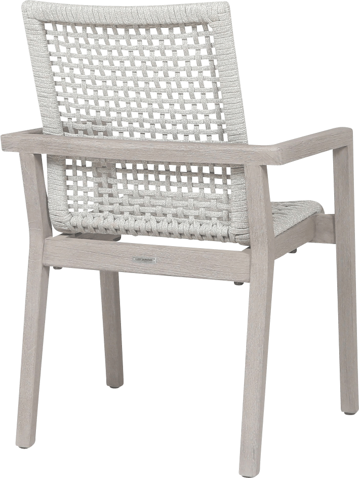 Fauteuil empilable tressé COPENHAGUE – Corde plate beige chiné – Image 3