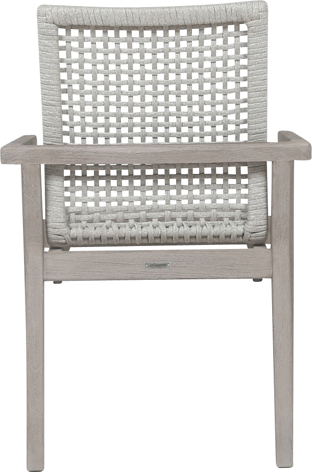 Fauteuil empilable tressé COPENHAGUE – Corde plate beige chiné – Image 4