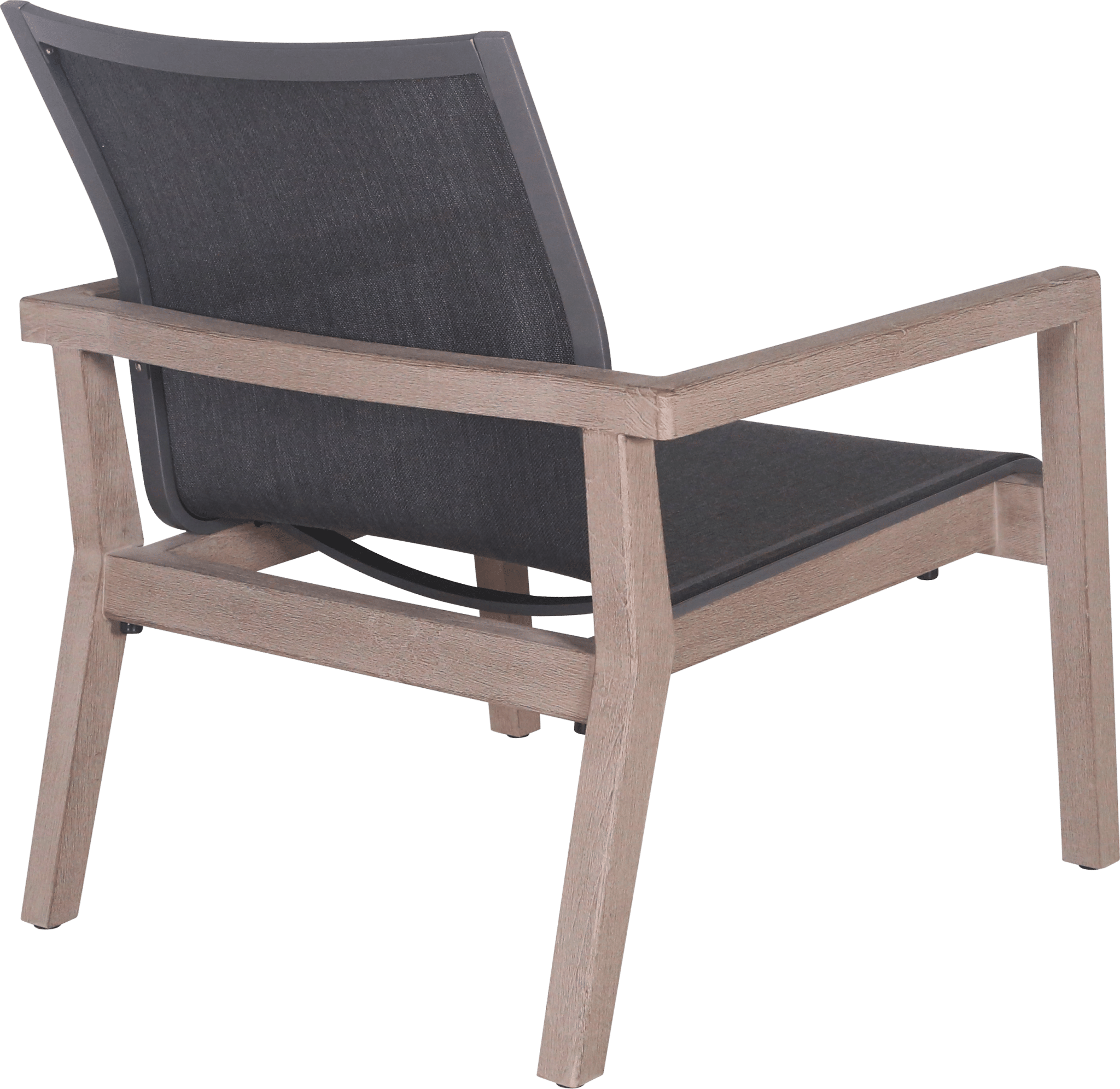 Fauteuil bas empilable COPENHAGUE – Toile tissée graphite – Image 5