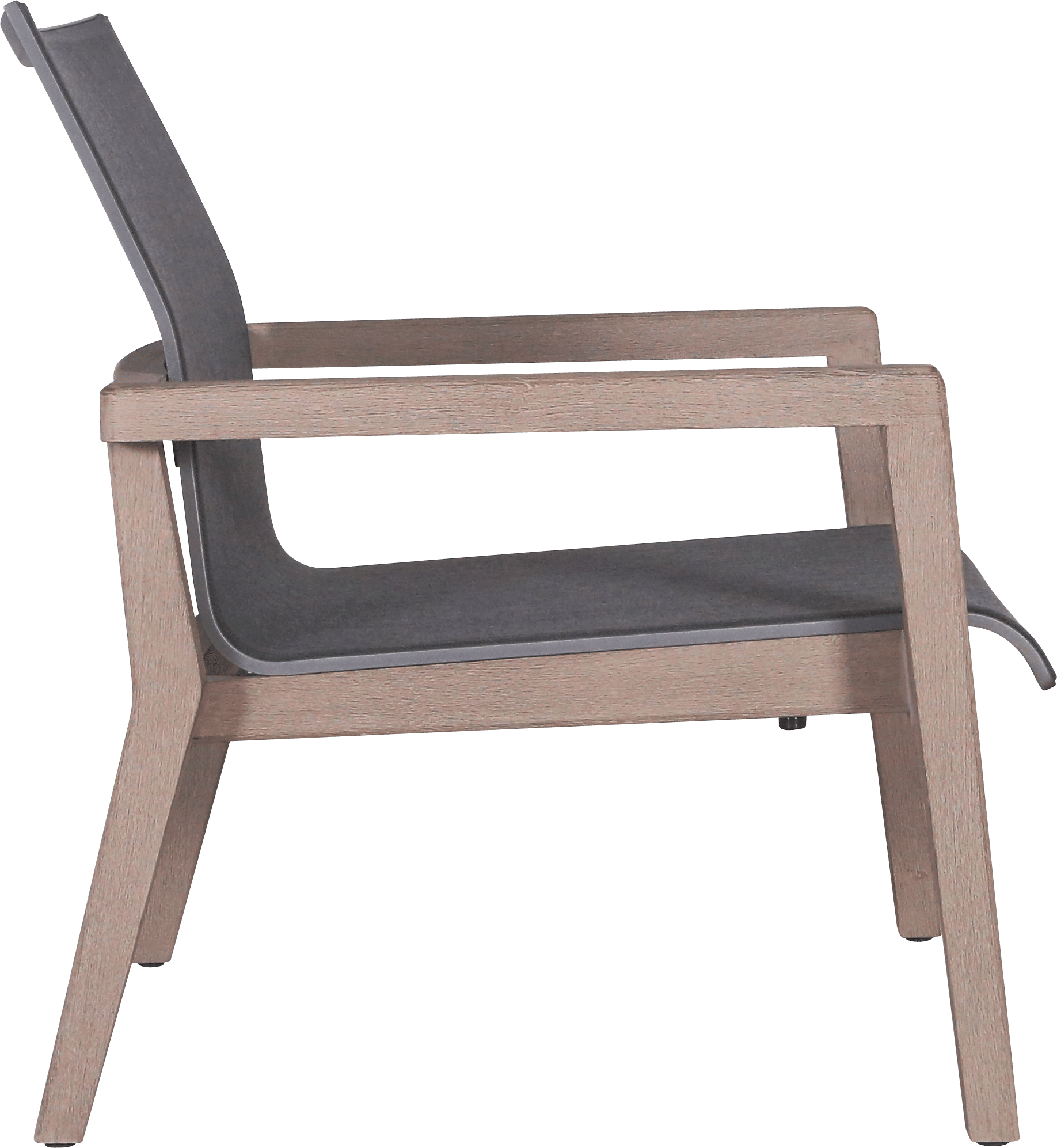 Fauteuil bas empilable COPENHAGUE – Toile tissée graphite – Image 2